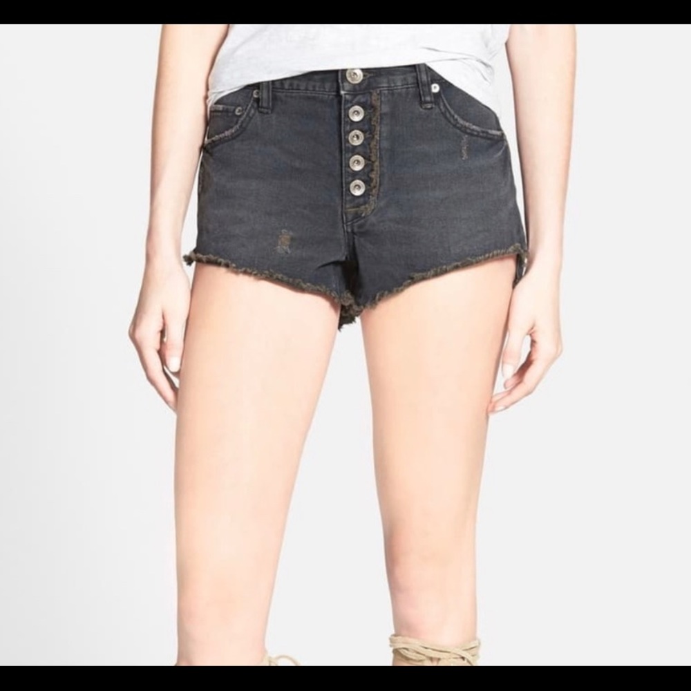 Black free people runway slouch shorts